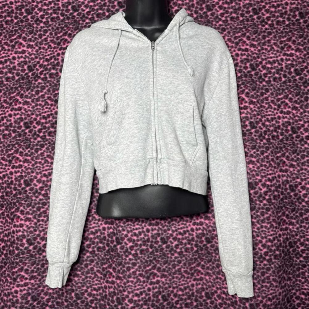 Brandy Melville Cropped Zip Up Hoodie